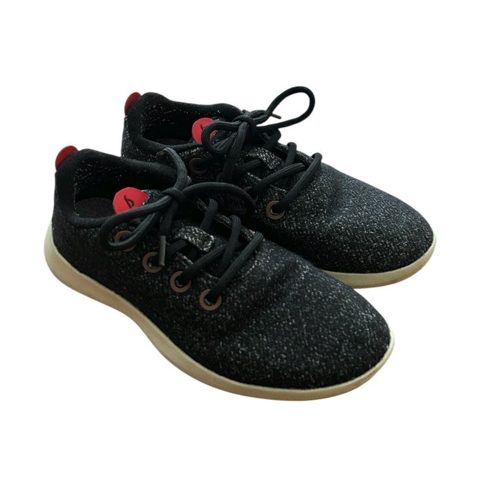 Allbirds Wool Runner Mizzle Shoes Women Size 8 Dark Gray Red Lace Up Tie - Picture 2 of 11